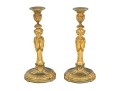 Louis XVI Style Gilt Bronze Figural Vestal Virgins Candlesticks