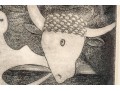 Zavel Silber (Latvian-American, 1910-1978) Signed Ltd Ed Etching, Surrealist Bull And Woman