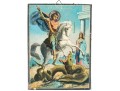Greek Orthodox Painted Icon Of St. George Slaying A Dragon
