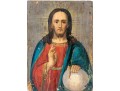 Oil On Panel Icon Of Christ Pantocrator