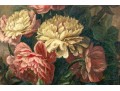 Oil On Canvas, Still Life Of Pink And Yellow Peonies