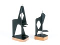 Duo Of Modernist Metal And Wood Sculptures Attributed To John-Paul Phillippe