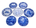 Seven English Transferware Ceramic Plates Including Wedgwood And Adams