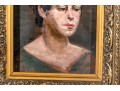 Oil On Board, Portrait Bust Of A Woman
