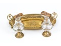 Christian Brass And Crystal Altar Cruet Set