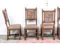 Set Of Four Vintage Carved Oak Bobbin Turned Side Chairs