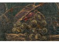 Antique Oil On Canvas, Still Life With Fruit And Basket