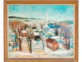 Carl Salan Oil On Board, Winter Townscape