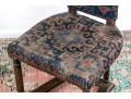 Pair Of Antique Carpet Upholstered Hall Chairs