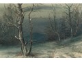 L.C.J. Signed Oil On Canvas, Winter Forest At Night