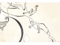 Signed Ltd Ed Lithograph, Giraffe With People And Bird, 1976