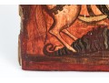 Antique Greek Orthodox Icon Of St. George Slaying A Dragon