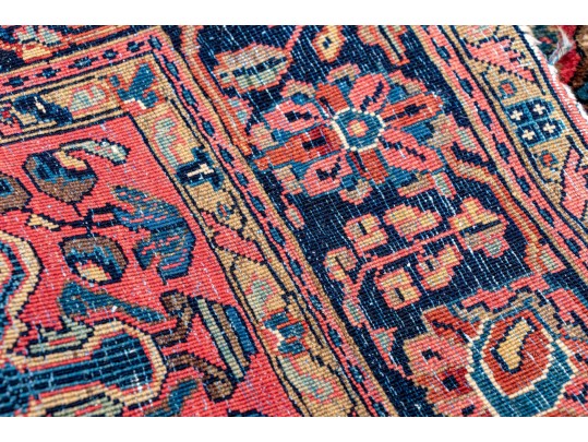 Hand-Knotted Wool Sarouk Carpet, 6'-6 1/2