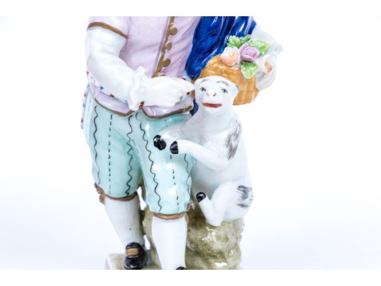 Three Continental Hand-painted Porcelain Figures