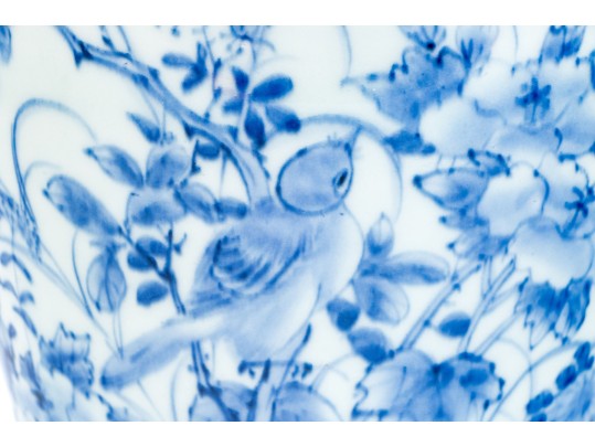 Pair Of Blue And White Porcelain Vases