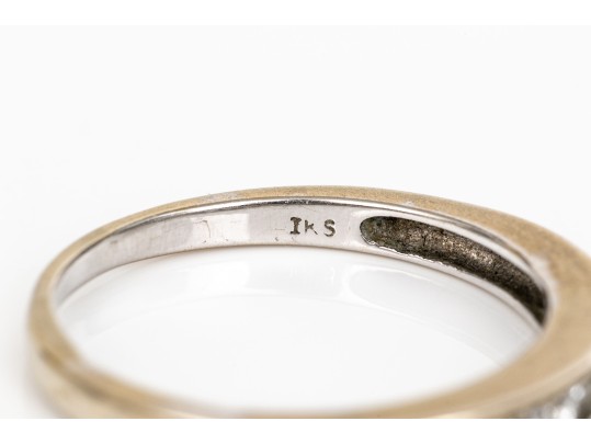 14k Gold Channel Set Round Faceted Diamond Band Ring, App. 0.24 TCW, Size 7.5