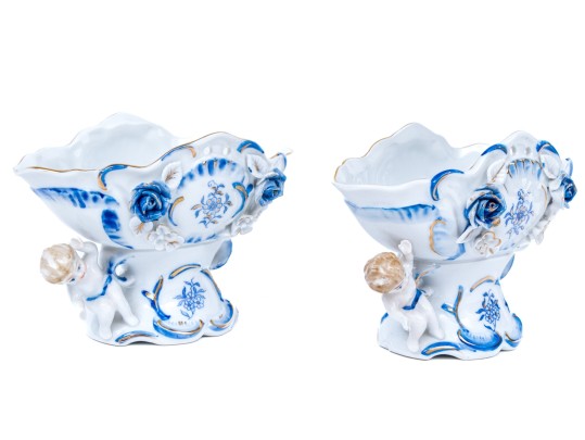 Pair Of Continental Porcelain Bowls