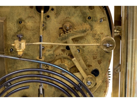 Brass And Glass Mantel Clock