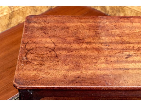 Antique Georgian Style Mahogany End Table On Casters