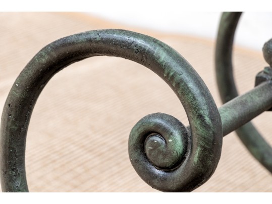 Cast Aluminum And Stone Top Console