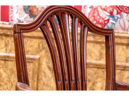 Antique George III Shield Back Custom Upholstered Armchair