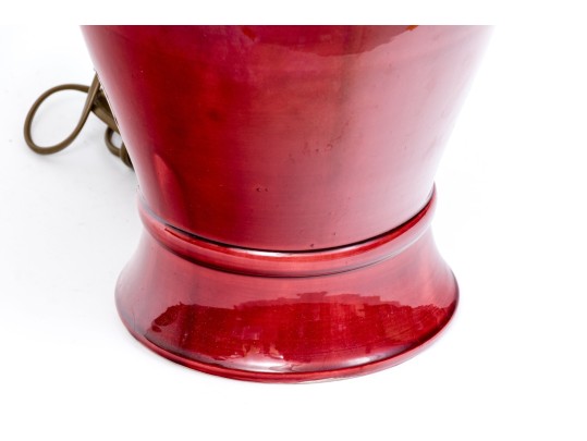 Chinese Red Glazed Porcelain Vase Form Table Lamp