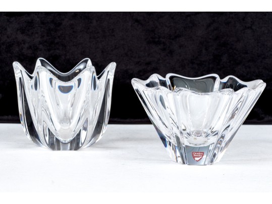 Two Scandinavian, Orrefors Crystal Bowls 
