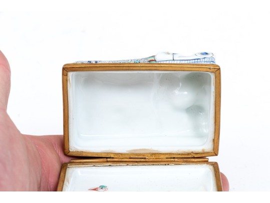 French Hand-painted Porcelain Hinged Box