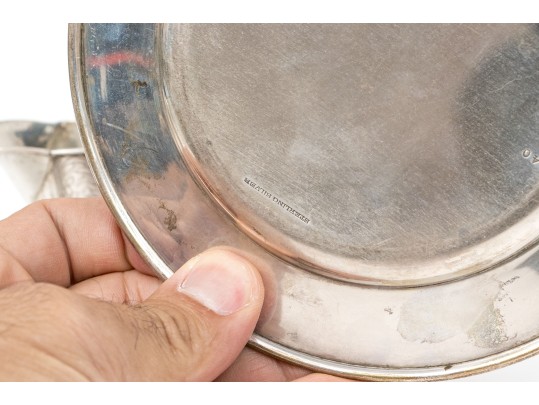 Group Of Four Antique Sterling And Coin Silver Table Top Items