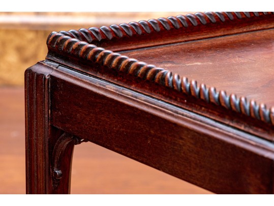 Antique Carved Walnut Tray Top Side Table