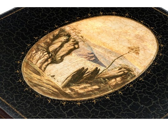 Vintage Regency Style Hand-Painted Sewing Side Table