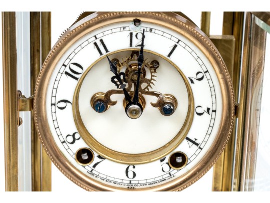 Brass And Glass Mantel Clock