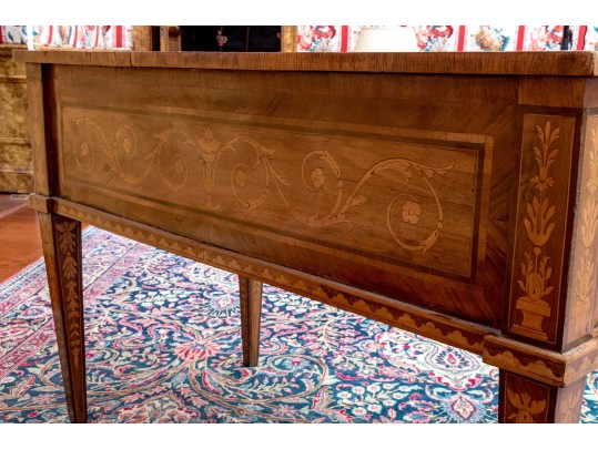 Antique Italian Marquetry Inlaid Satinwood Desk