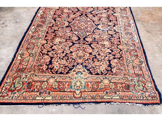 Hand-Knotted Persian Sarouk Wool Carpet, 7' X 4'-4