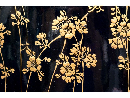 Japanese Gilt Enameled On Cobalt Ground Ceramic Table Lamp