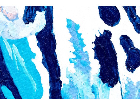 Adam Bysotoskey Acrylic On Canvas, Blue Cow, 2011