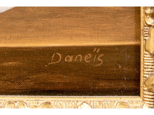 Signed Danïs Oil On Canvas, Still Life Of Plums