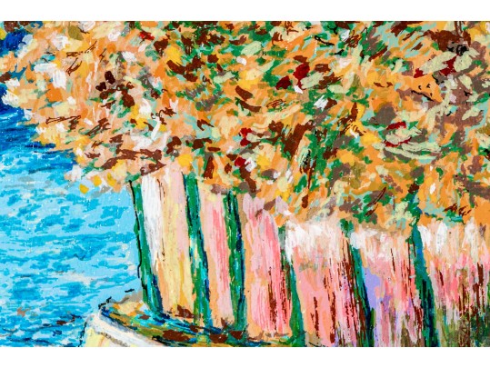 Andre Bardet, Oil On Board, Impressionist Style Painting Of Notre Dame