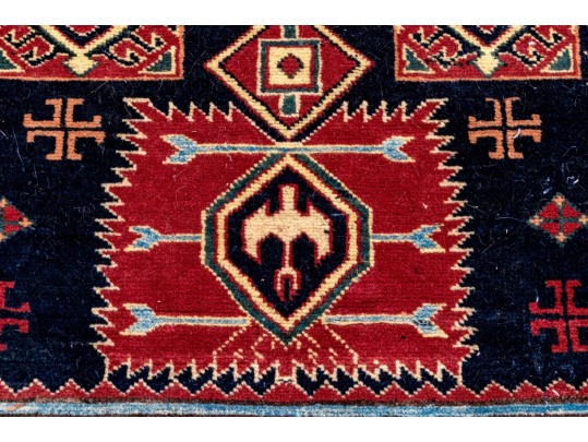 Hand-knotted Caucasian Karagashli Wool Accent Carpet, 5'-3 1/2