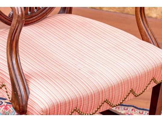 Antique George III Shield Back Custom Upholstered Armchair