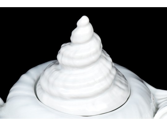 Three Piece Royal Copenhagen White Glazed Shell Form Coffee Set