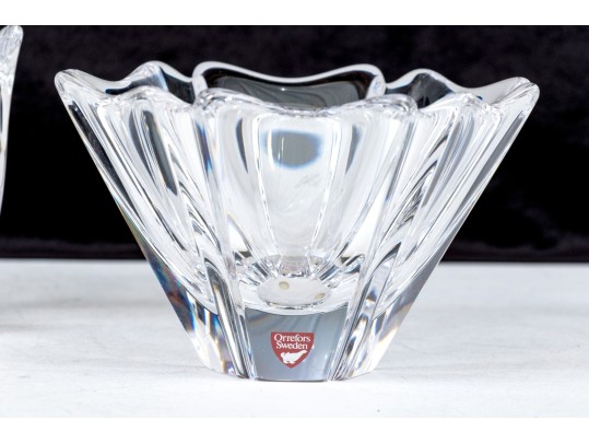 Two Scandinavian, Orrefors Crystal Bowls 