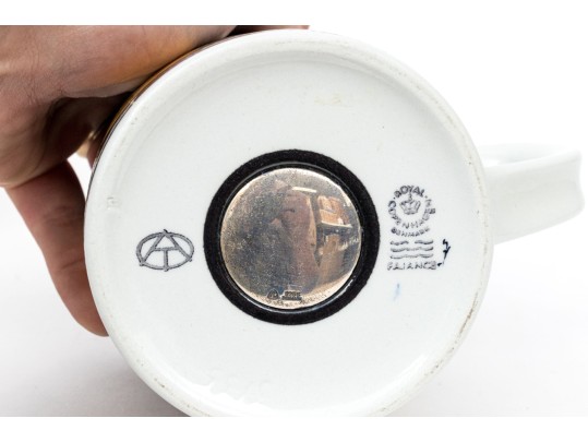 Two Royal Copenhagen Faience Coffee Mugs