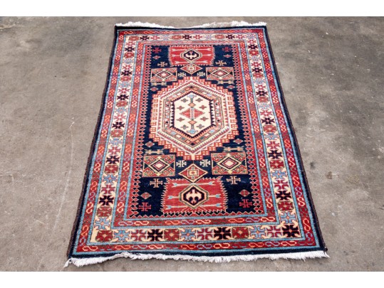 Hand-knotted Caucasian Karagashli Wool Accent Carpet, 5'-3 1/2