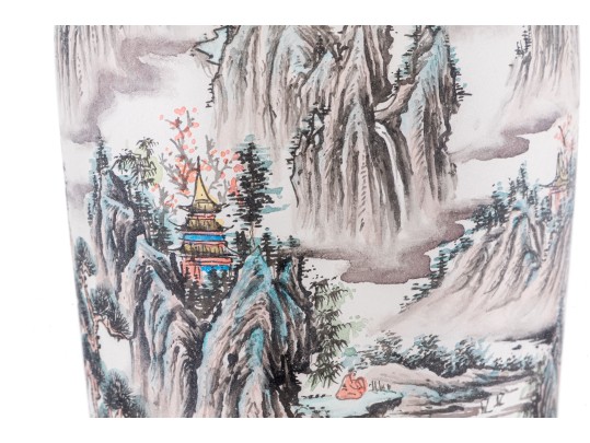 Chinese Cased Glass Jar In A Plexiglass Mount