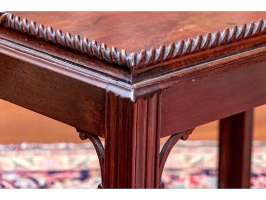 Antique Carved Walnut Tray Top Side Table