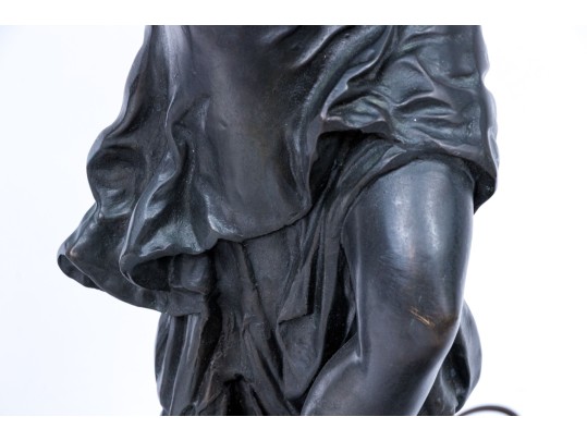 Set Of Two Bronzed Figural Table Lamps