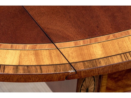 Gorgeous Satinwood Banded Mahogany Drop Leaf Table