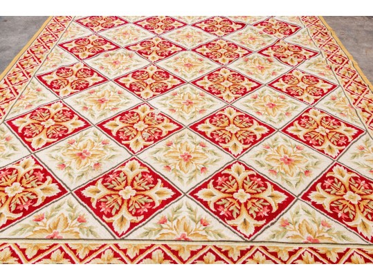 Room Size Needlepoint Wool Carpet, 8'-10