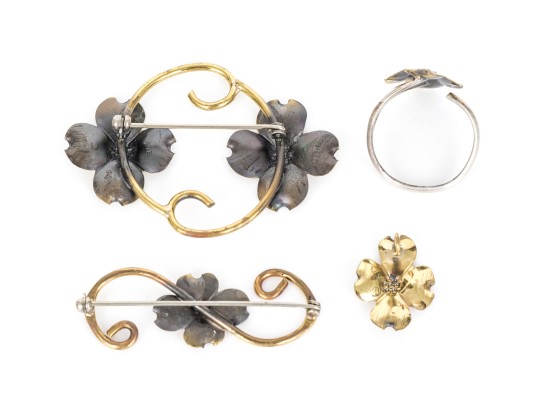 Collection Of Assorted Nye Sterling Silver, Gold Plated And Gunmetal Jewelry Pieces